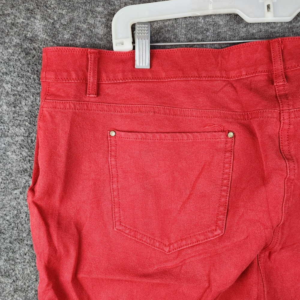 Chico's So Slimming Ankle Pants Womens 3.5 Red Gold Zip Accents 041-14C01478 - Picture 7 of 9